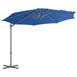 Boční zahradní slunečník s ocelovou tyčí azurový 250 x 250 cm - obrázek 2