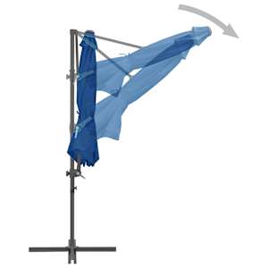 Boční zahradní slunečník s ocelovou tyčí azurový 250 x 250 cm - obrázek 5