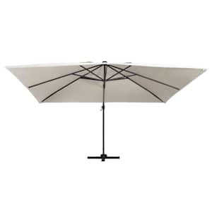 Boční zahradní slunečník s LED hliníková tyč 400x300 cm pískový - obrázek 2