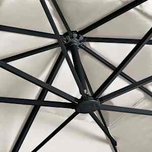 Boční zahradní slunečník s LED hliníková tyč 400x300 cm pískový - obrázek 6