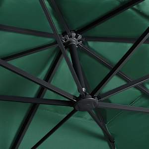 Boční zahradní slunečník s LED hliníková tyč 400x300 cm zelený - obrázek 6