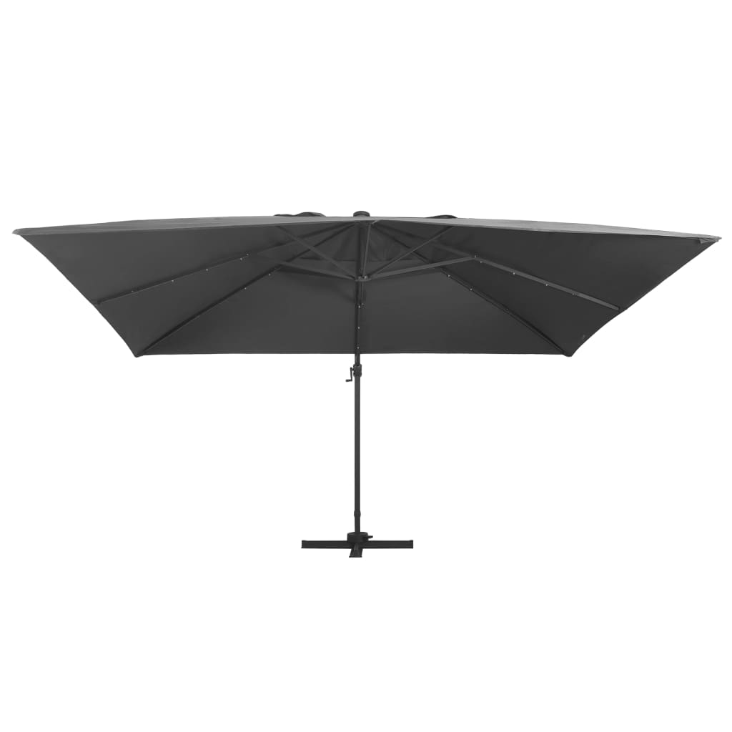 vidaXL Zweefparasol met LED en aluminium paal 400x300 cm antraciet afbeelding