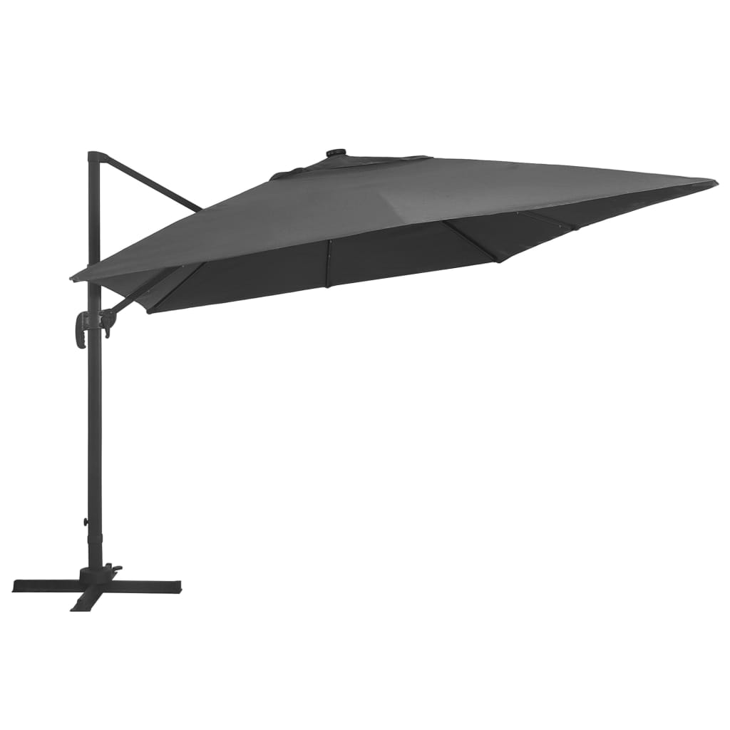 Thumbnail - vidaXL Ampelschirm mit LED-Beleuchtung Alu-Mast 400x300 cm Anthrazit