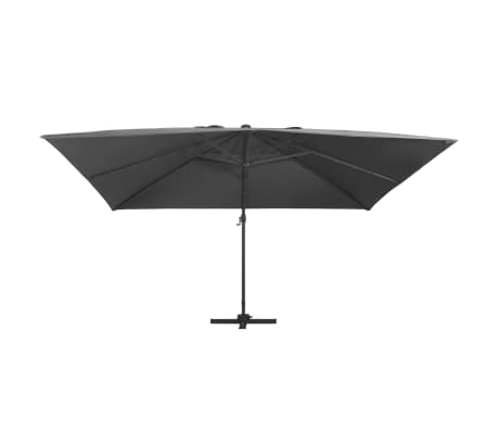 vidaXL Gembinis skėtis su LED/aliuminio stulpu, antracito, 400x300cm