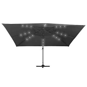 Boční zahradní slunečník s LED hliníková tyč 400x300cm antracit - obrázek 4