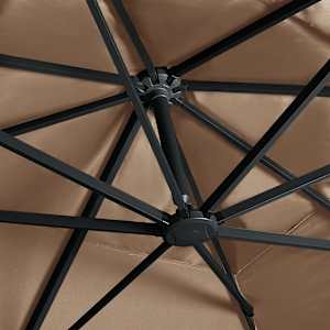 Boční zahradní slunečník s LED hliníková tyč 400 x 300 cm taupe - obrázek 6
