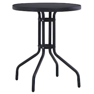 vidaXL aialaud, must, 80 cm, teras ja klaas