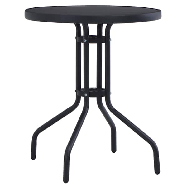 vidaXL aialaud, must, 80 cm, teras ja klaas