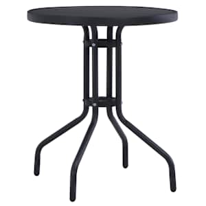 Zahradní stolek černý 60 cm ocel a sklo