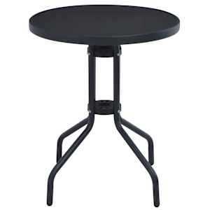 Zahradní stolek černý 60 cm ocel a sklo - obrázek 2