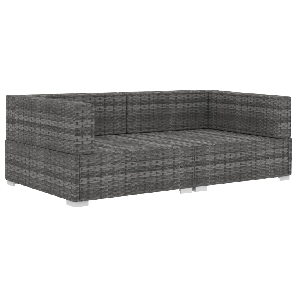 Thumbnail - vidaXL Ecksofas 2 Stk. mit Auflagen Poly Rattan Grau