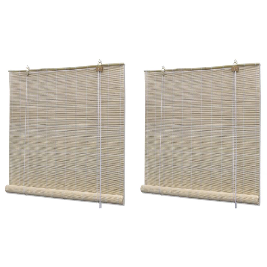 vidaXL Bambusrollos Natur 2 Stk. 120x160 cm