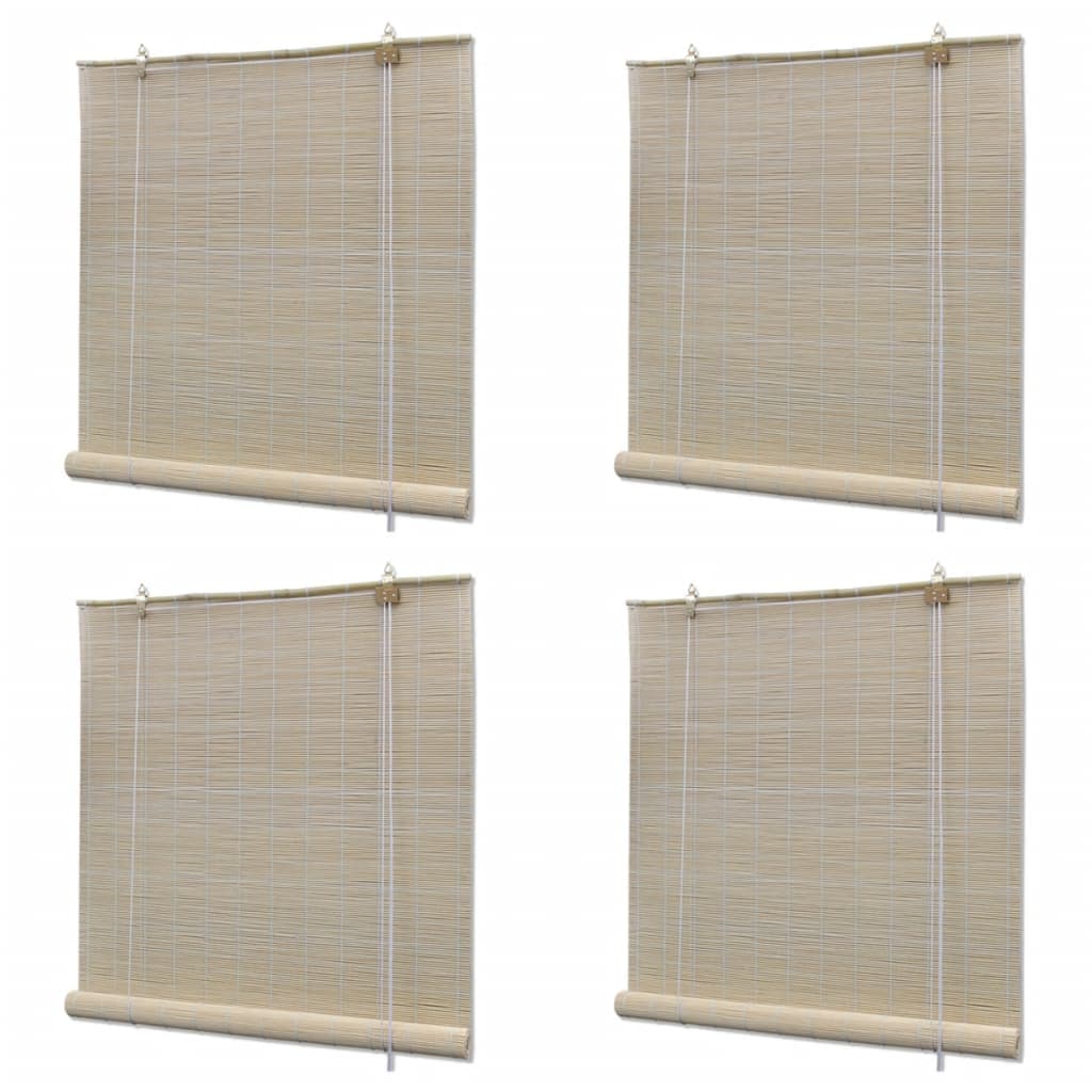 

vidaXL Natural Bamboo Roller Blinds 4 pcs 47.2"x63"