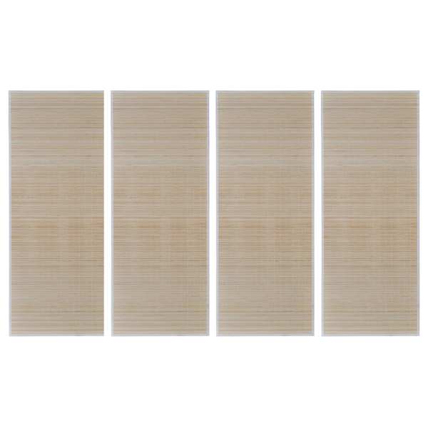 vidaXL kandilised naturaalsest bambusest vaibad, 4 tk, 120x180 cm