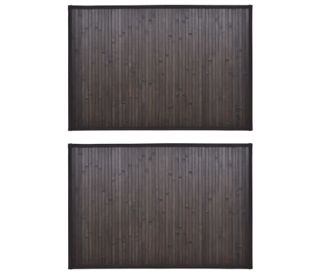 vidaXL 2x Bambus Badematte 60x90cm Dunkelbraun Badvorleger Bambusmatte