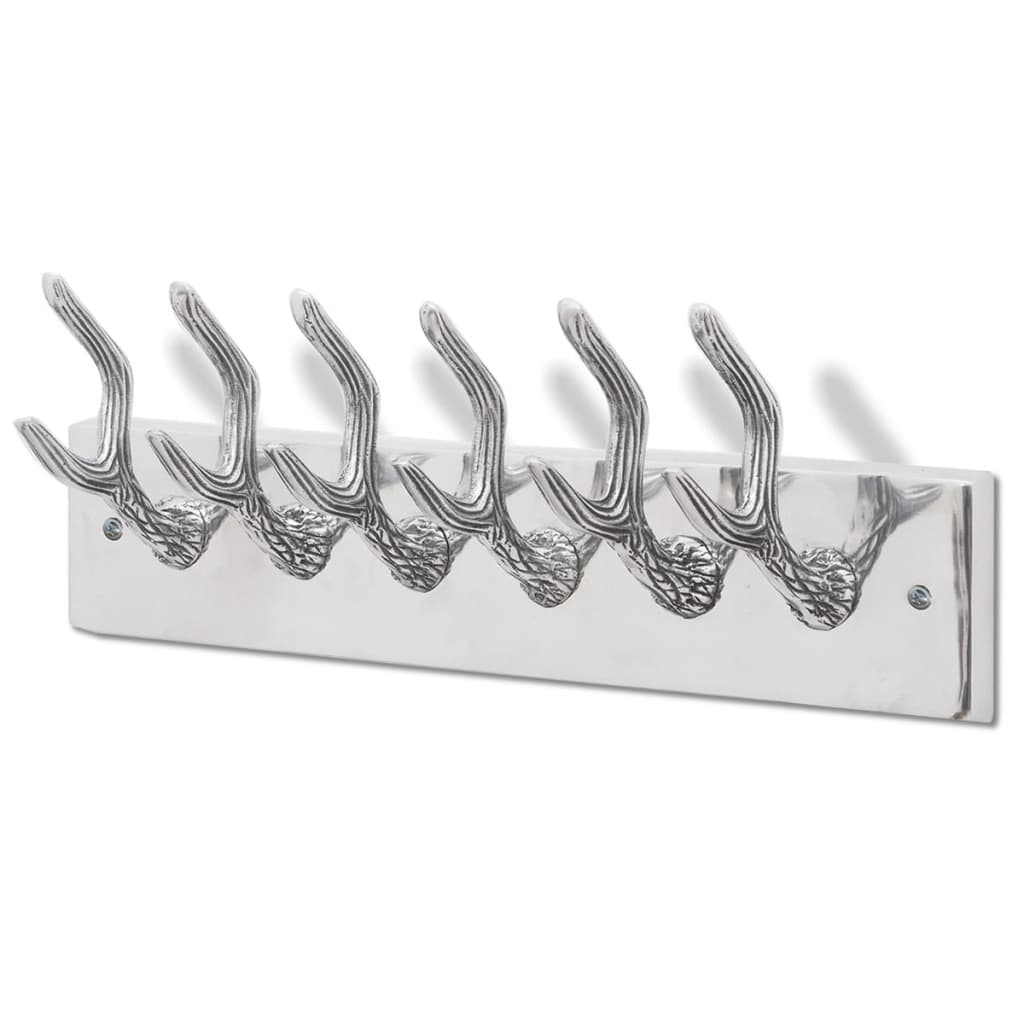 

vidaXL Kapstokken 2 st aluminium zilverkleurig