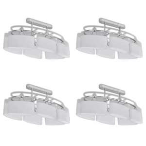 vidaXL ellipsikujuline laelamp klaasist kuplitega 4 tk, E14