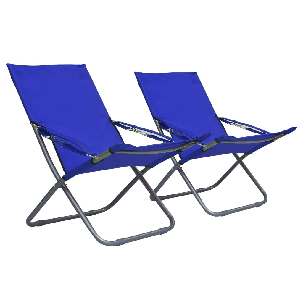 vidaXL Silla Playa Plegable Tela Azul Asiento Piscina Patio