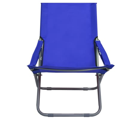 vidaXL Klappbare Strandst&uuml;hle 2 Stk. Stoff Blau