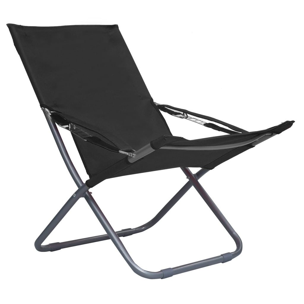 Thumbnail - vidaXL Klappbare Strandstühle 2 Stk. Stoff Schwarz