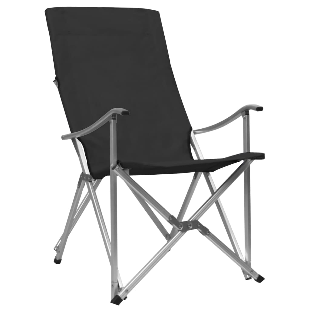 

vidaXL Campingstoelen inklapbaar 2 st zwart