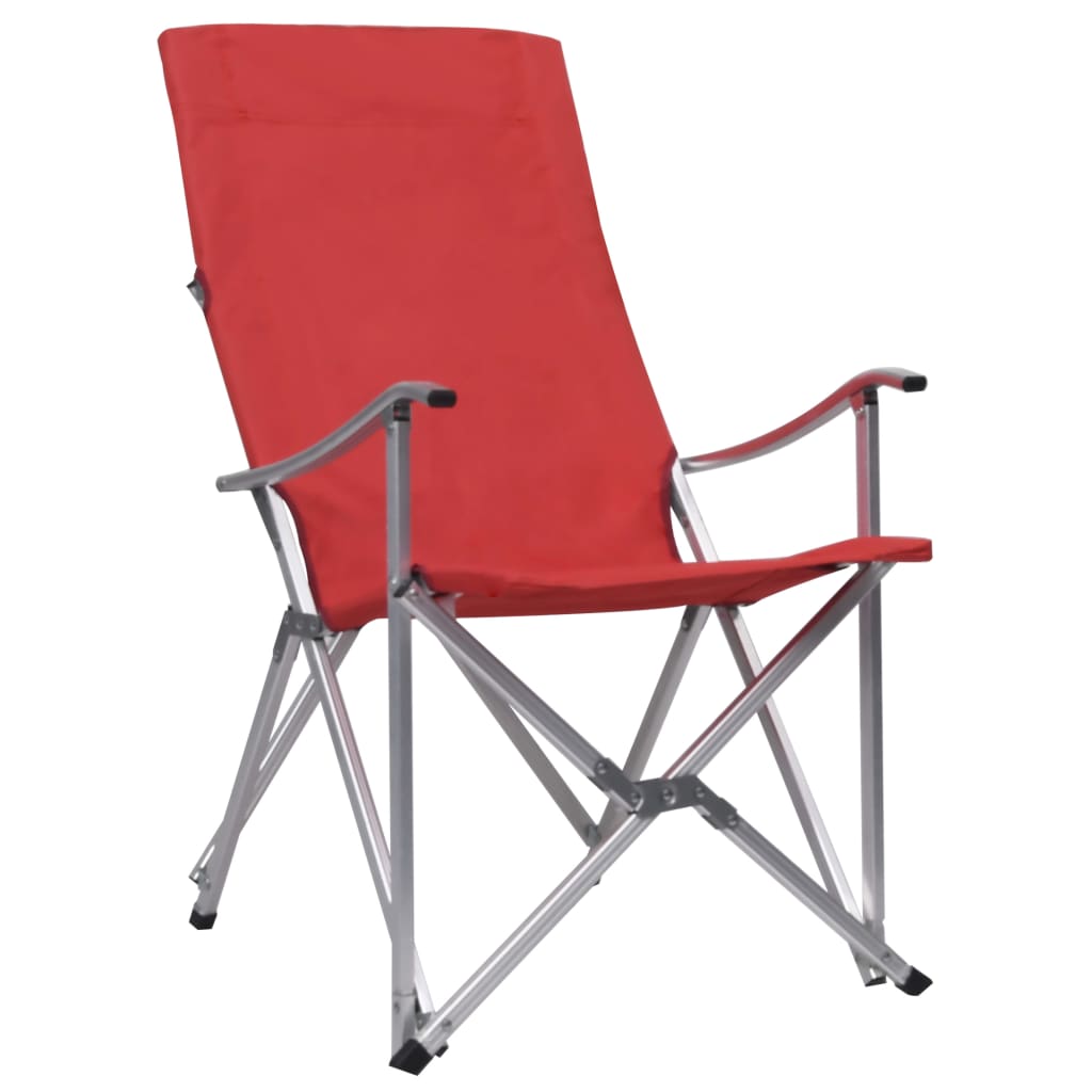 vidaXL Cadeiras de campismo dobráveis 2 pcs vermelho