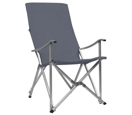 vidaXL Sillas de camping plegables 2 unidades gris