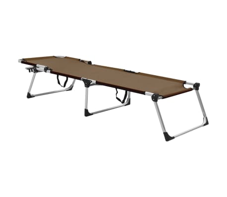 vidaXL Extra vysoké skládací zahradní lehátko pro seniory hnědé hliník