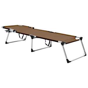 vidaXL Extra vysoké skládací zahradní lehátko pro seniory hnědé hliník
