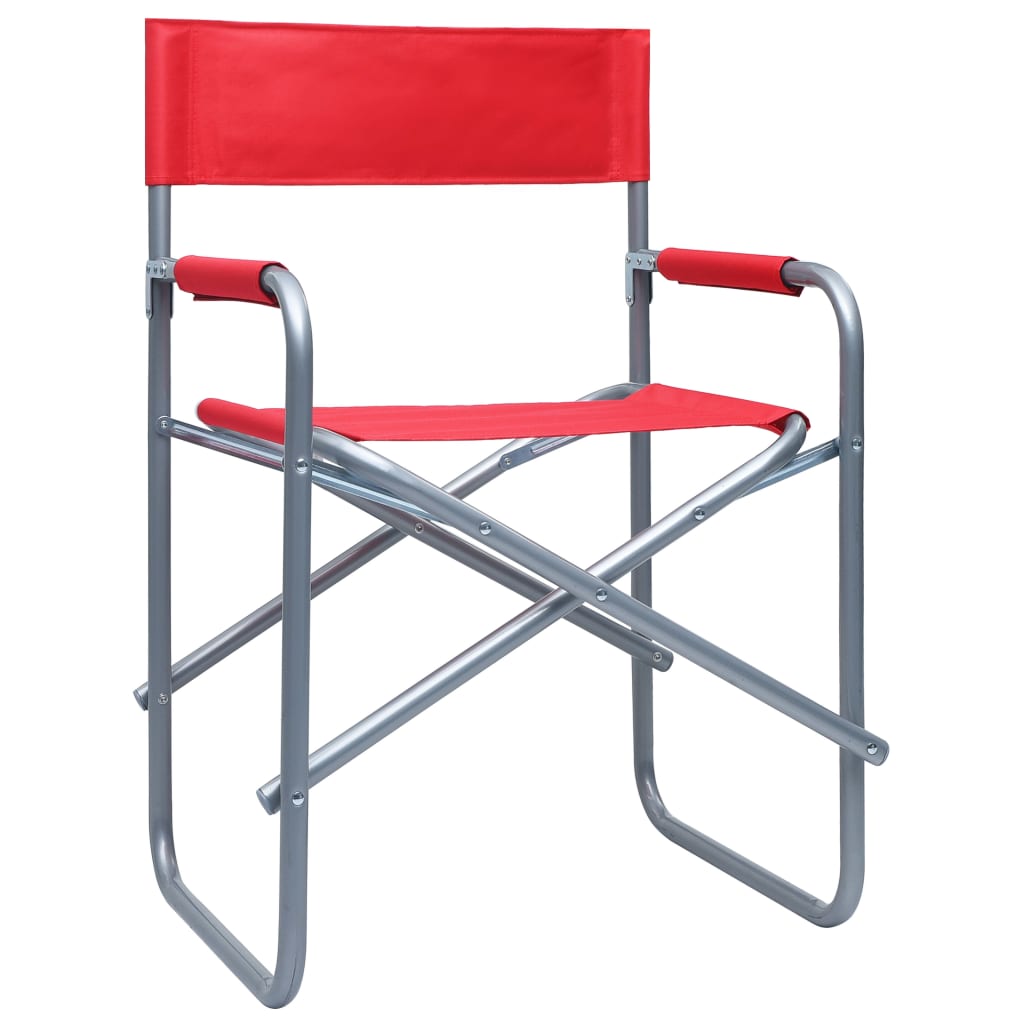 vidaXL Chaises de metteur en scène lot de 2 Acier Rouge