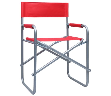 vidaXL Chaises de metteur en scène lot de 2 Acier Rouge