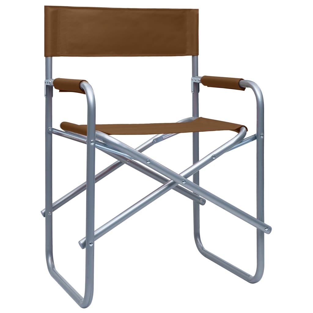 vidaXL Regisseursstoelen 2 st staal bruin afbeelding
