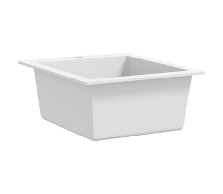 vidaXL Overmount Kitchen Sink Single Basin Granite Cream White