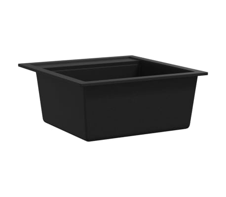 vidaXL Granite Kitchen Sink Single Basin Black