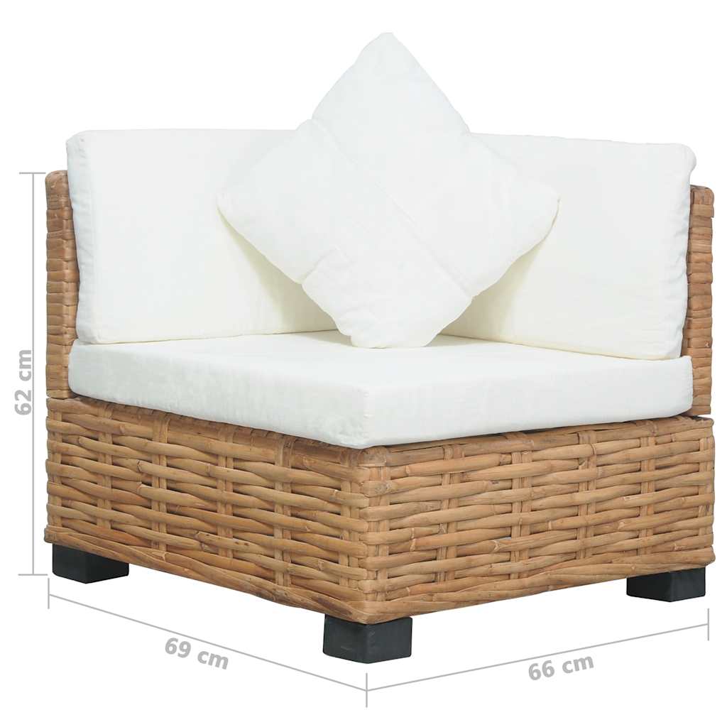 Thumbnail - vidaXL Ecksofa mit Kissen Natürliches Rattan