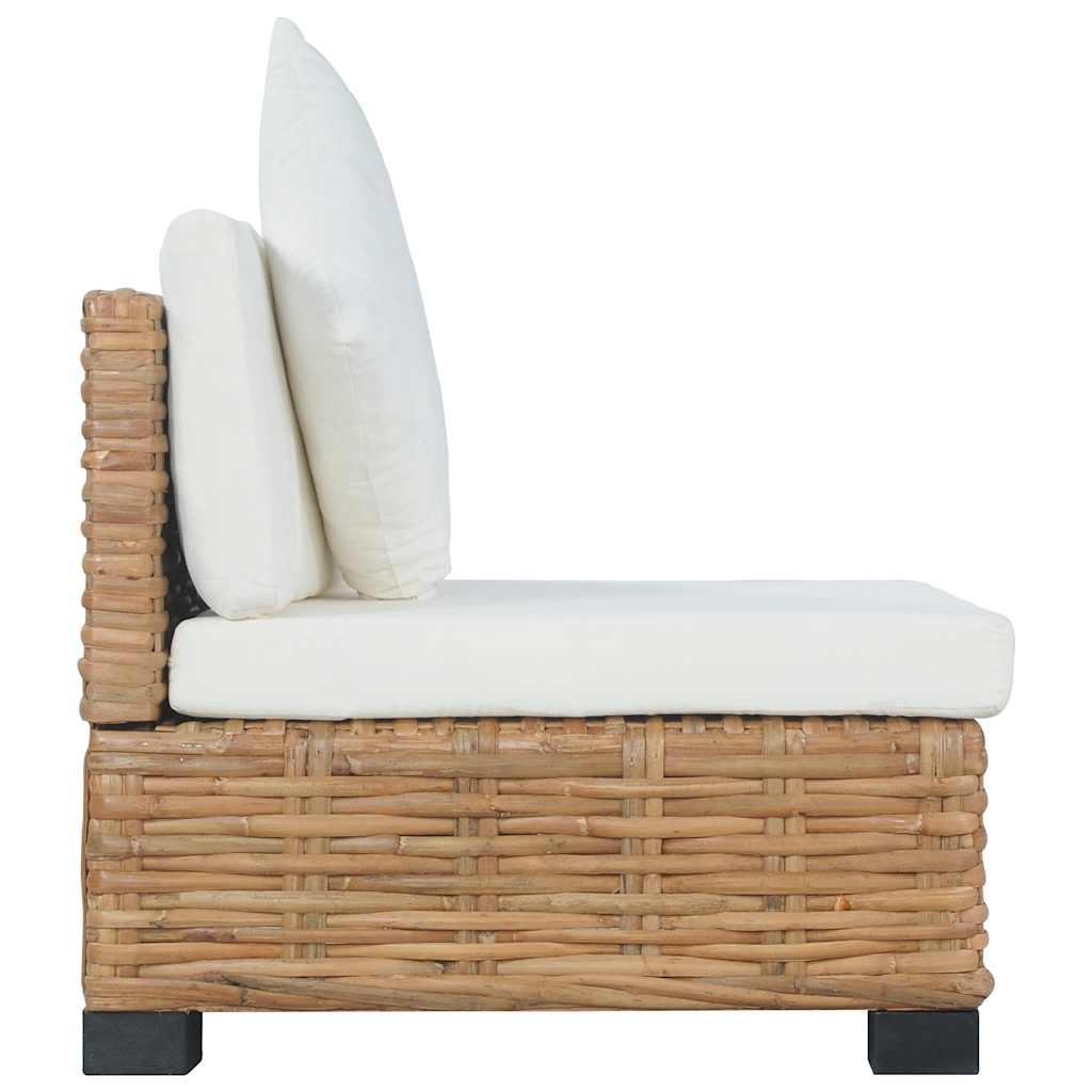 Thumbnail - vidaXL Sofa ohne Armlehnen mit Kissen Natürliches Rattan