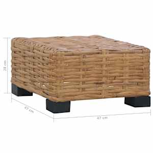 Konferenční stolek 47 x 47 x 28 cm přírodní ratan - obrázek 6