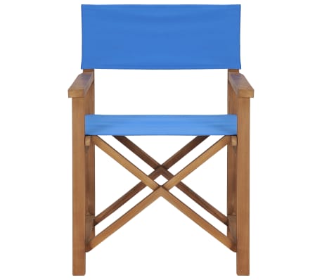 vidaXL ディレクターズチェア チーク無垢材 ブルー