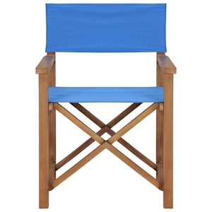 vidaXL ディレクターズチェア チーク無垢材 ブルー