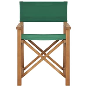vidaXL Стілець режисера Зелений Масив тикового дерева