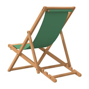 Skládací plážové křeslo masivní teak zelené - obrázek 5