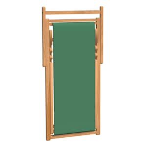 Skládací plážové křeslo masivní teak zelené - obrázek 6