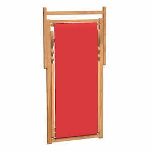 Skládací plážové křeslo masivní teak červené - obrázek 6