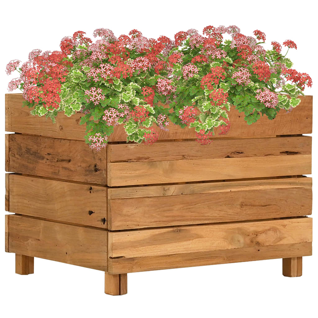 vidaXL Hochbeet 50x40x38 cm Teak Altholz und Stahl