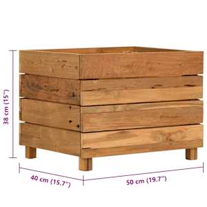 Vyvýšený záhon 50 x 40 x 38 cm recyklované teakové dřevo a ocel - obrázek 8