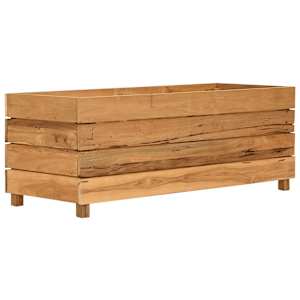 Vyvýšený záhon 100x40x38 cm recyklované teakové dřevo a ocel - obrázek 11