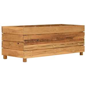 Vyvýšený záhon 100x40x38 cm recyklované teakové dřevo a ocel - obrázek 12