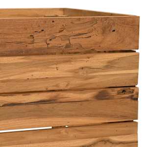 Vyvýšený záhon 100x40x38 cm recyklované teakové dřevo a ocel - obrázek 6