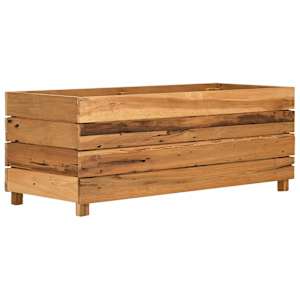 Vyvýšený záhon 100x40x38 cm recyklované teakové dřevo a ocel - obrázek 9