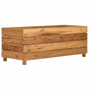 Vyvýšený záhon 100x40x38 cm recyklované teakové dřevo a ocel - obrázek 10